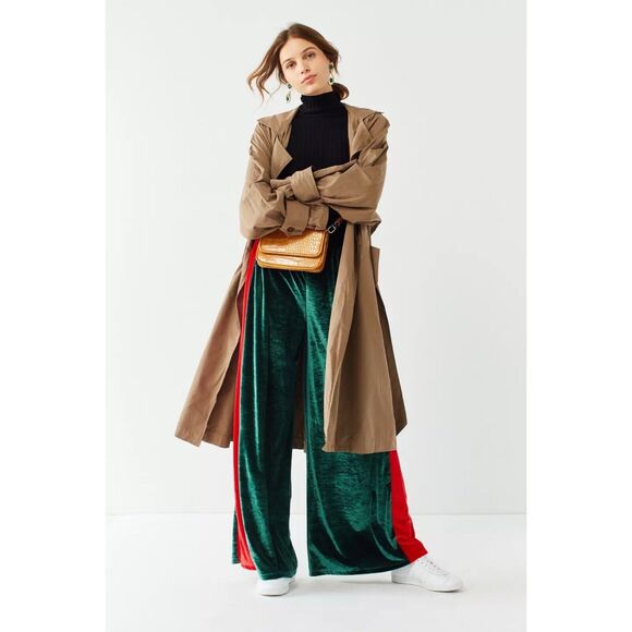 Urban Outfitters UO Striped Velour Wide-Leg Pant Size S